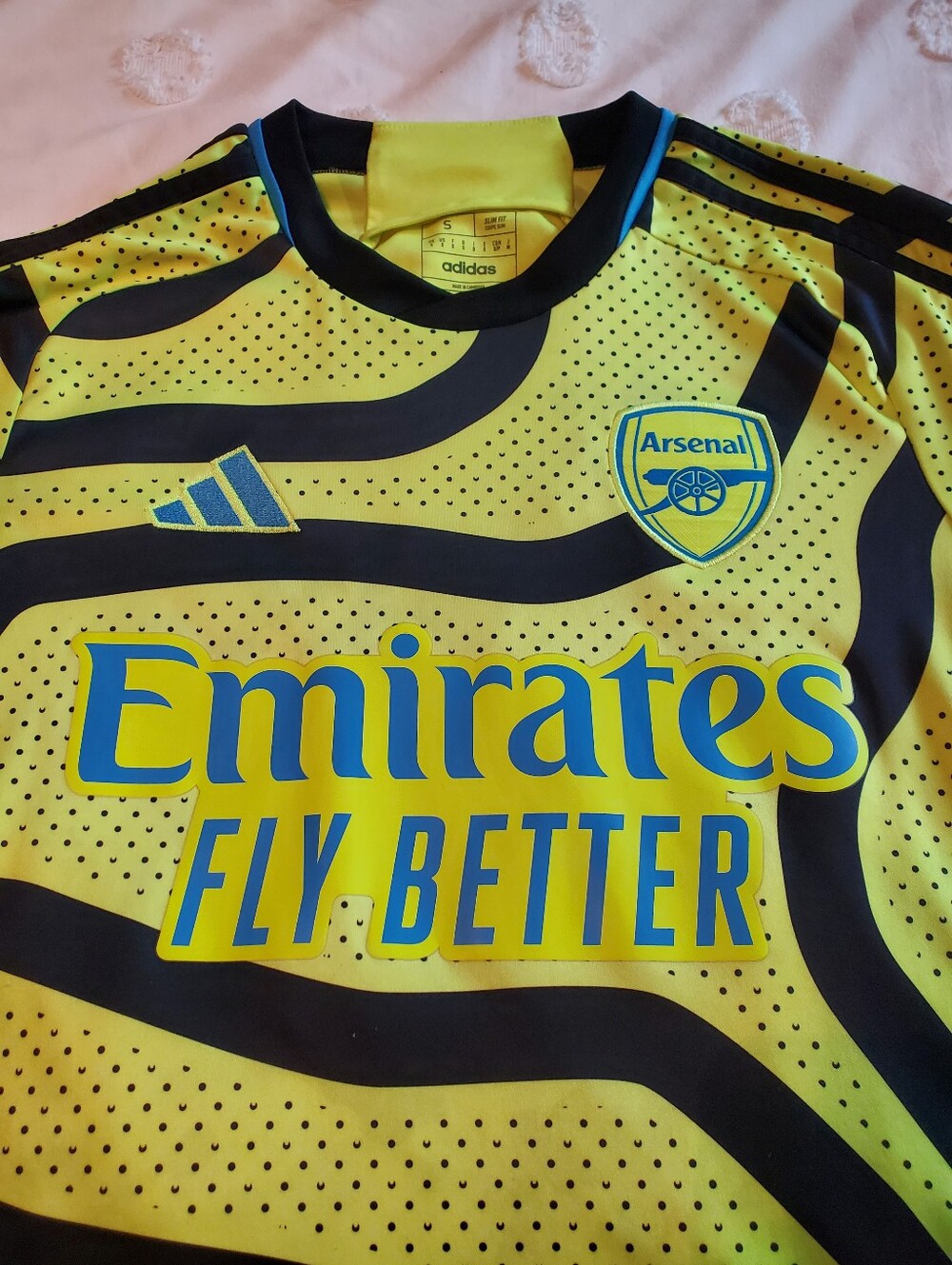 Adidas Arsenal Neon Green/Yellow and Black Slim-Fit Football Jersey